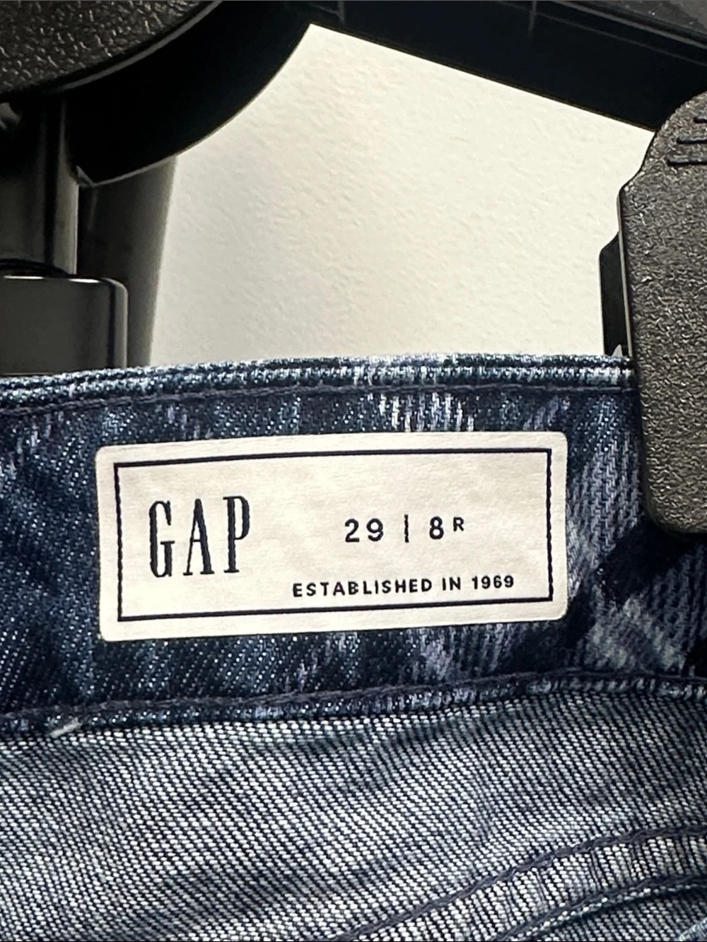 GAP Navy Blue Plaid Denim Mini Skirt